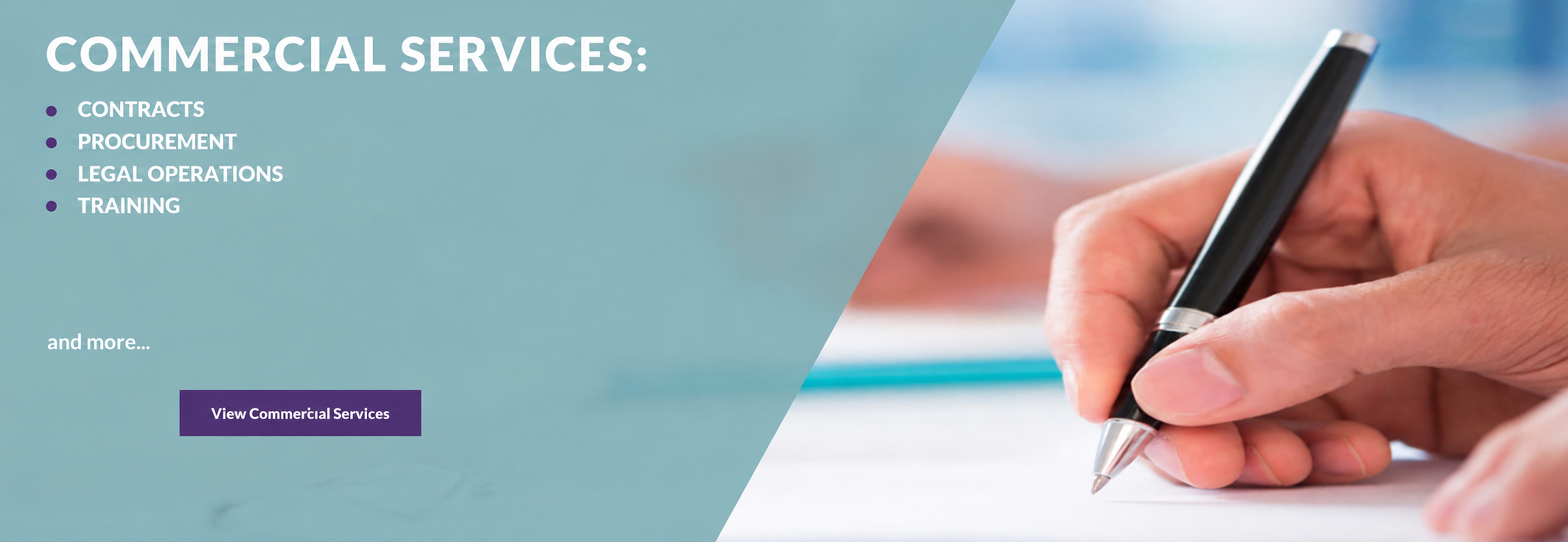 Commercial services: contracts, procurement, Legal Operations and training